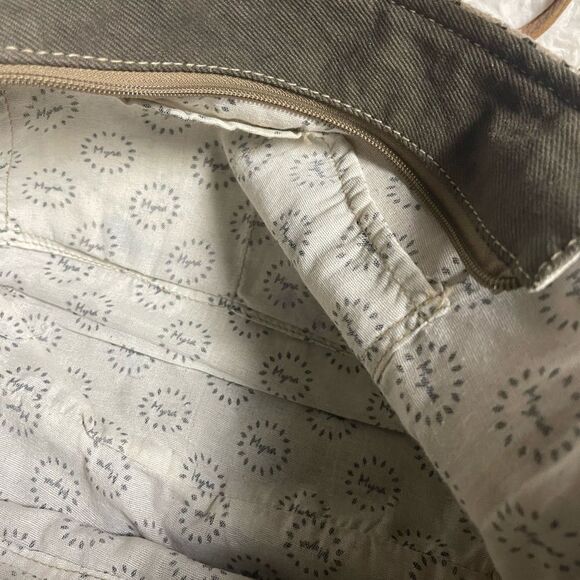 Myra Bag Spencer Spencer up cycled canvas and cowhide leather tote bag - Picture 13 of 15